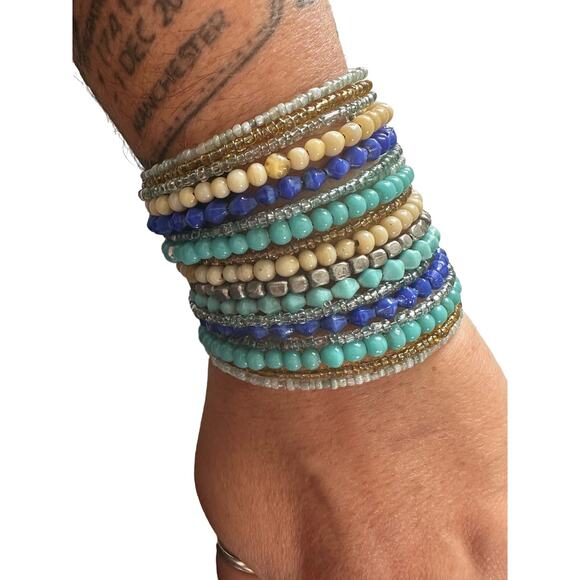 Wide Beaded Wrap Bracelet - Picture 6 of 6